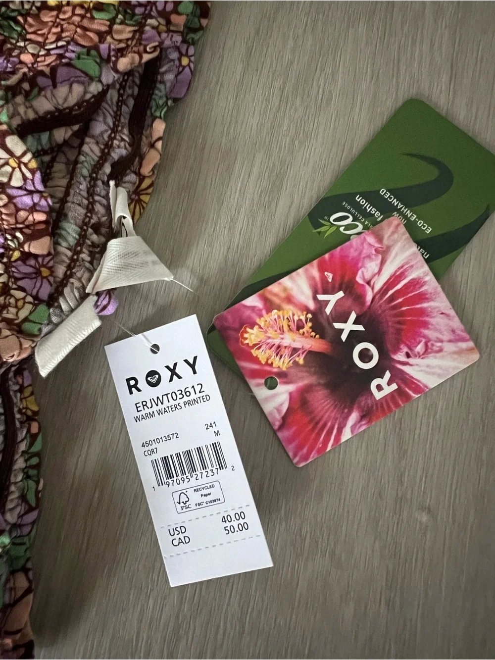 Roxy Strapless Floral Crop Strapless Tube Top Size M